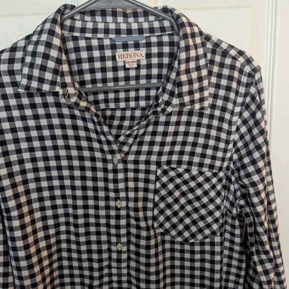Merona black and white plaid top - XXL - Picture 2 of 4